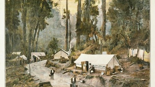 North Island Main Trunk Railway camp at Hapuawhenua